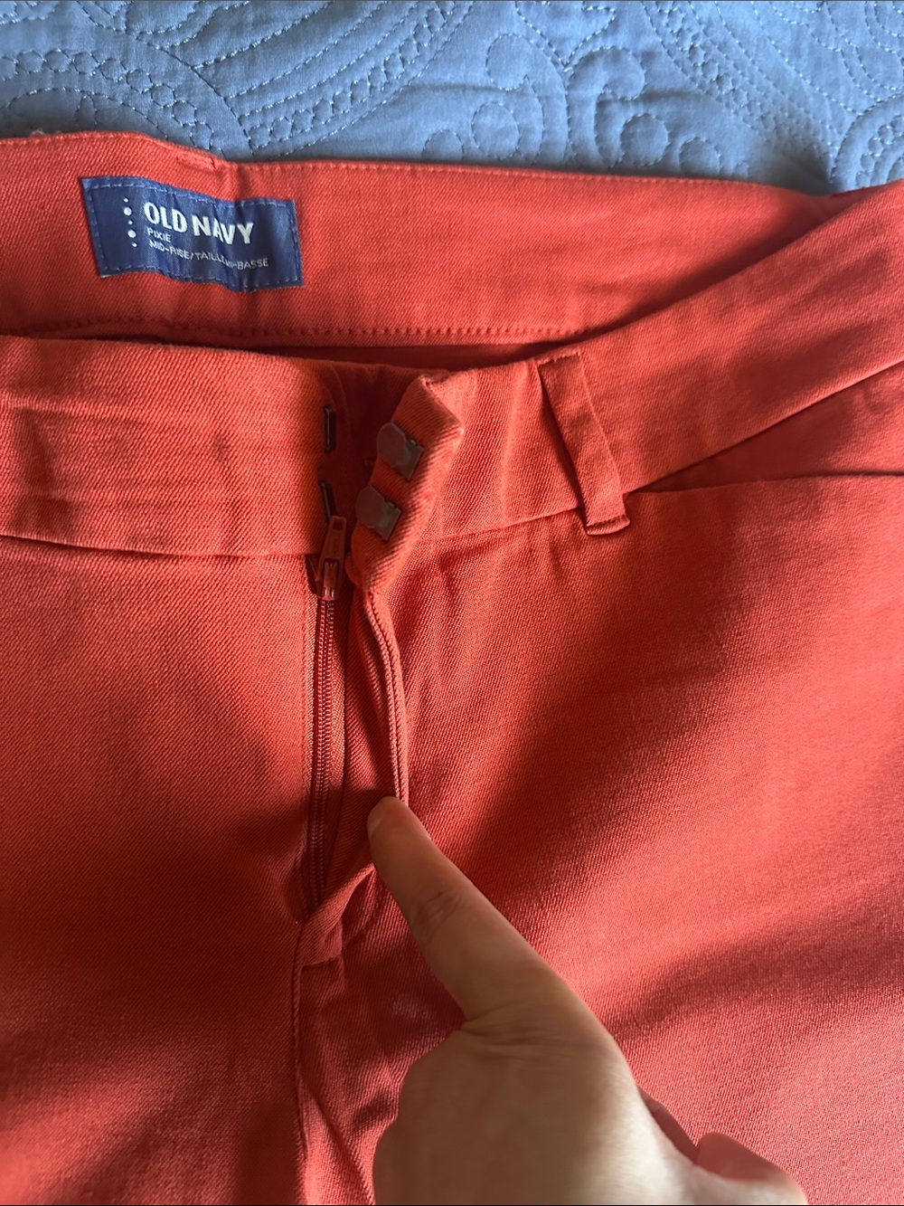 Old Navy Pixie Mid-Rise Red-Orange Straight-Leg Pants Size 12 - Picture 12 of 13